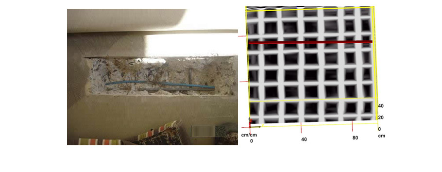 tracing conduits on concrete using concrete scanning
